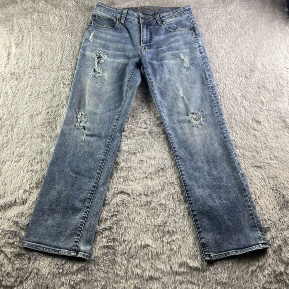American Eagle Jeans Mens 30x30 Blue Extreme Flex 4 Distressed Original Straight - Picture 2 of 13